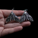 Gothic Vintage Moth Skull Head Zink Alloy Hoop Earrings