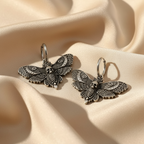 Gothic Vintage Moth Skull Head Zink Alloy Hoop Earrings