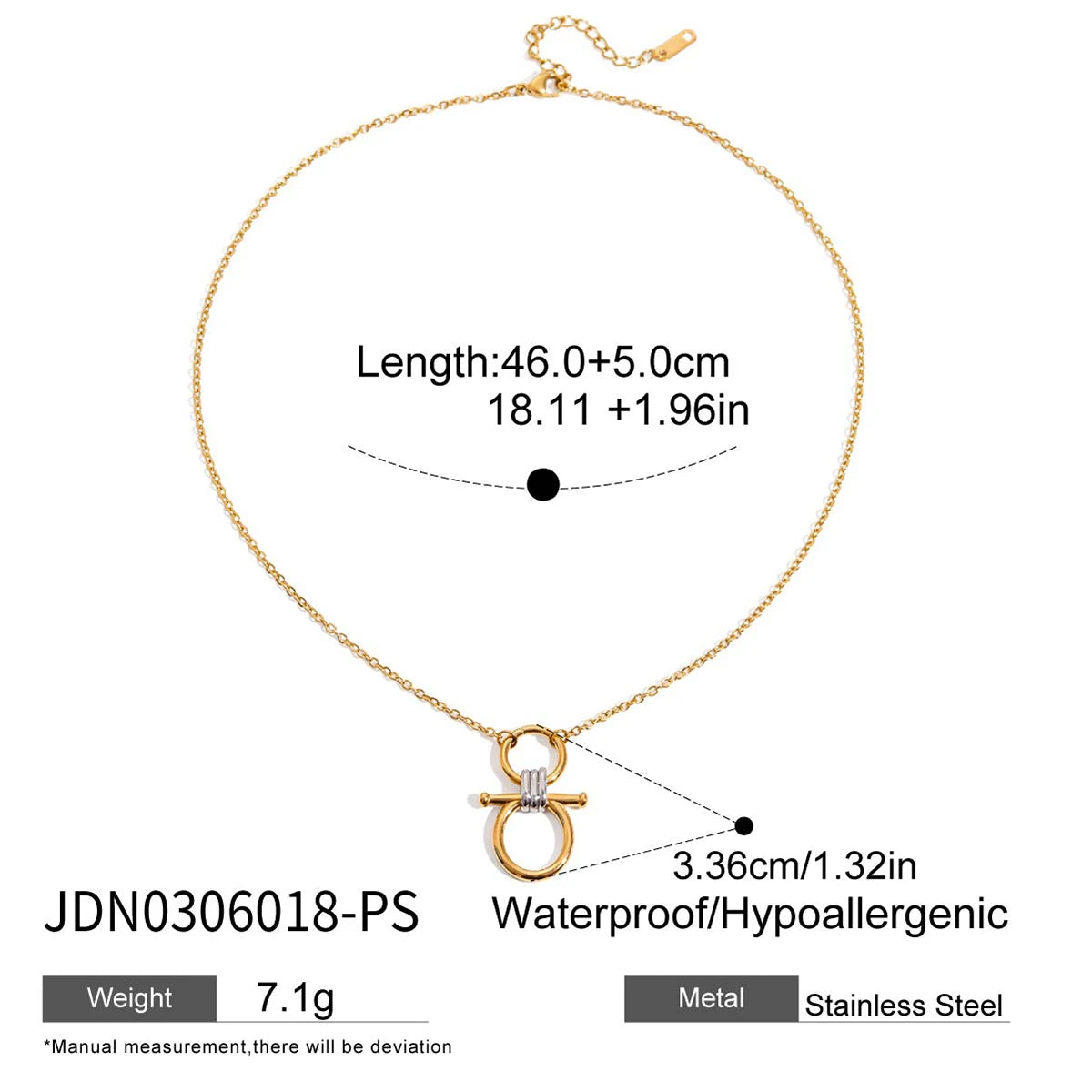 Two-Tone Link Chain Jewelry Set – Bold Modern Necklace, Bracelet & Earrings