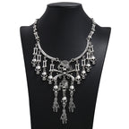 Pirate Goth Multi Skeleton Skull Rhinestone Choker Zinc Alloy Necklace