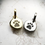 Gold Plated 925 Sterling Silver CZ Stones Dog Footprint Paw Pendant