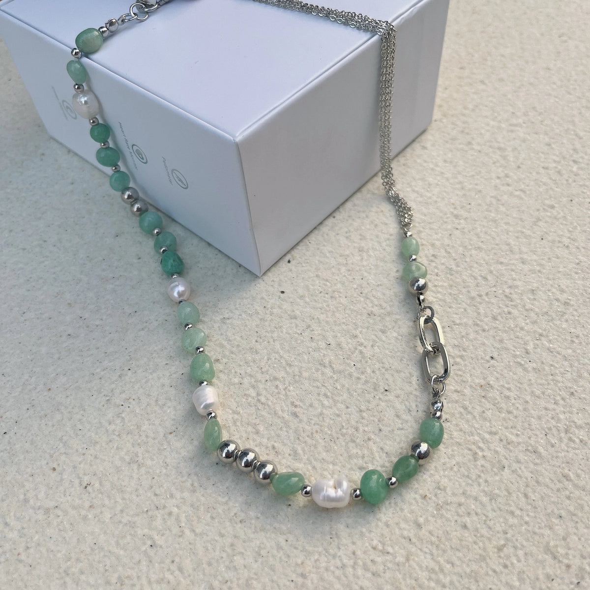 Natural Blue Crystal Freshwater Pearl Alloy Necklace