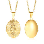 Gold-Plated Stainless Steel Locket Necklace – Timeless Oval or Heart Pendant