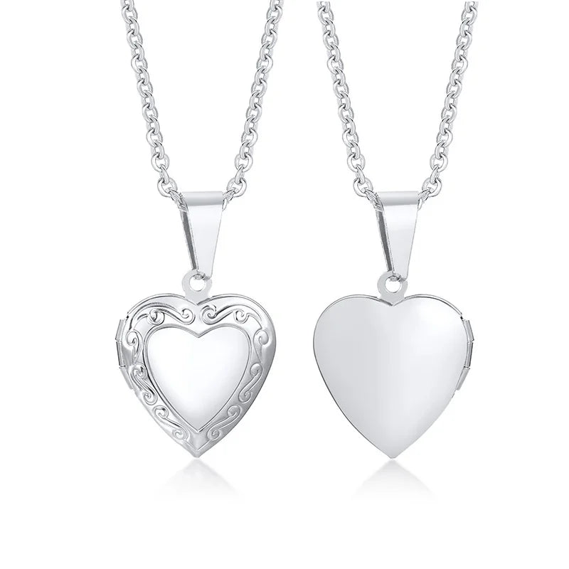 Gold-Plated Stainless Steel Locket Necklace – Timeless Oval or Heart Pendant