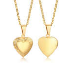 Gold-Plated Stainless Steel Locket Necklace – Timeless Oval or Heart Pendant