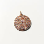 Large Flower Ornament Pendant in Rose Gold Plated 925 Sterling Silver with Sparkling Zircons