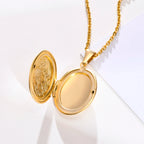 Gold-Plated Stainless Steel Locket Necklace – Timeless Oval or Heart Pendant