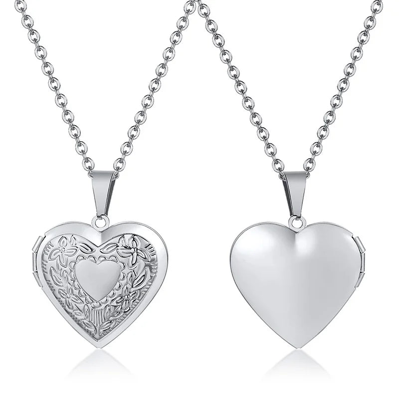 Gold-Plated Stainless Steel Locket Necklace – Timeless Oval or Heart Pendant