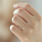 Minimalist Thin Hearts Copper Band Ring with Cubic Zirconia Stones