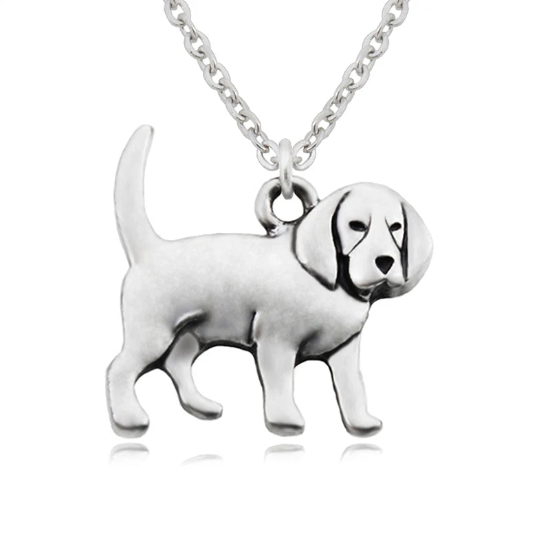 Stainless Steel Beagle Dog Pendant Necklace