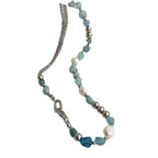 Natural Blue Crystal Freshwater Pearl Alloy Necklace