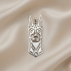 Metal Doberman Dog Head Pendant In Zinc Alloy Gold or Silver Plated