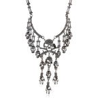 Pirate Goth Multi Skeleton Skull Rhinestone Choker Zinc Alloy Necklace
