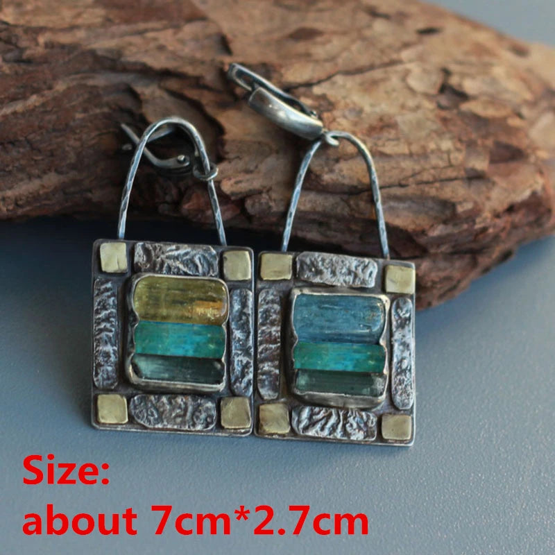 Unique Collection of Handmade Alloy Resin Earrings - Geometric Asymmetric Boho