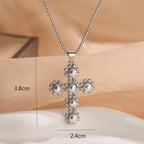 Collection of Bold Gold-Plated Cross Pendant Necklaces