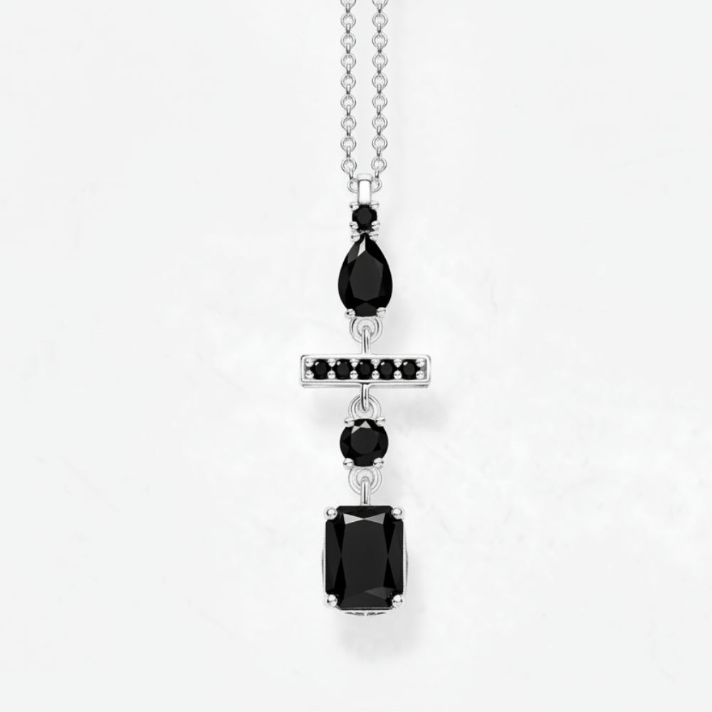 Geometric Colorful Pendant in 925 Sterling Silver with Zircon Stones