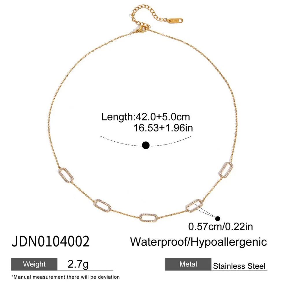 18K Gold-Plated Chain Link Necklaces with Cubic Zirconia – Multiple Styles