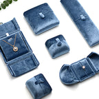 Double-Layer Blue Velvet Jewelry Box – Elegant Jewelry Storage Organizer