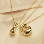 Chunky Bubble Letter Pendant Necklace – Bold, Playful Statement Jewelry