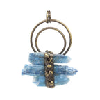 Natural Blue Kyanite Crystal Pendant – Raw Stone in Copper Setting
