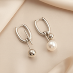 Choice of Asymmetric Zinc Alloy Earrings with Faux Pearls or CZ Stones