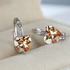 Cubic Zirconia Hoop Alloy Earrings - 11 Colors!