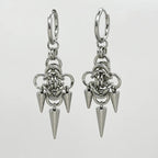 Gothic Punk Y2K Stainless Steel Spike Hoops Piercing Long Dangle Earrings