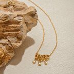 Modern 18K Gold Plated Three-Stone Rhinestone Necklace