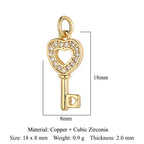 5-Piece Cubic Zirconia Copper Charms for Jewelry Making