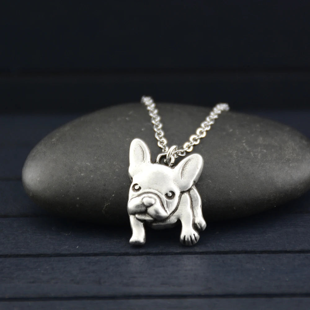 Stainless Steel French Bulldog Dog Pendant Necklace