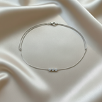 Delicate Cooper Necklace with Three Zircons