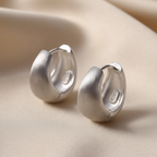 Ribbon Brushed Sterling Silver Hoops - Seller Favorite!