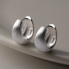 Ribbon Brushed Sterling Silver Hoops - Seller Favorite!