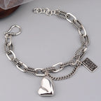 925 Sterling Silver Adjustable Cuff & Link Chain Bracelets Collection