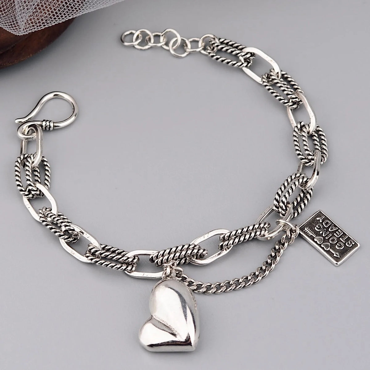 925 Sterling Silver Adjustable Cuff & Link Chain Bracelets Collection