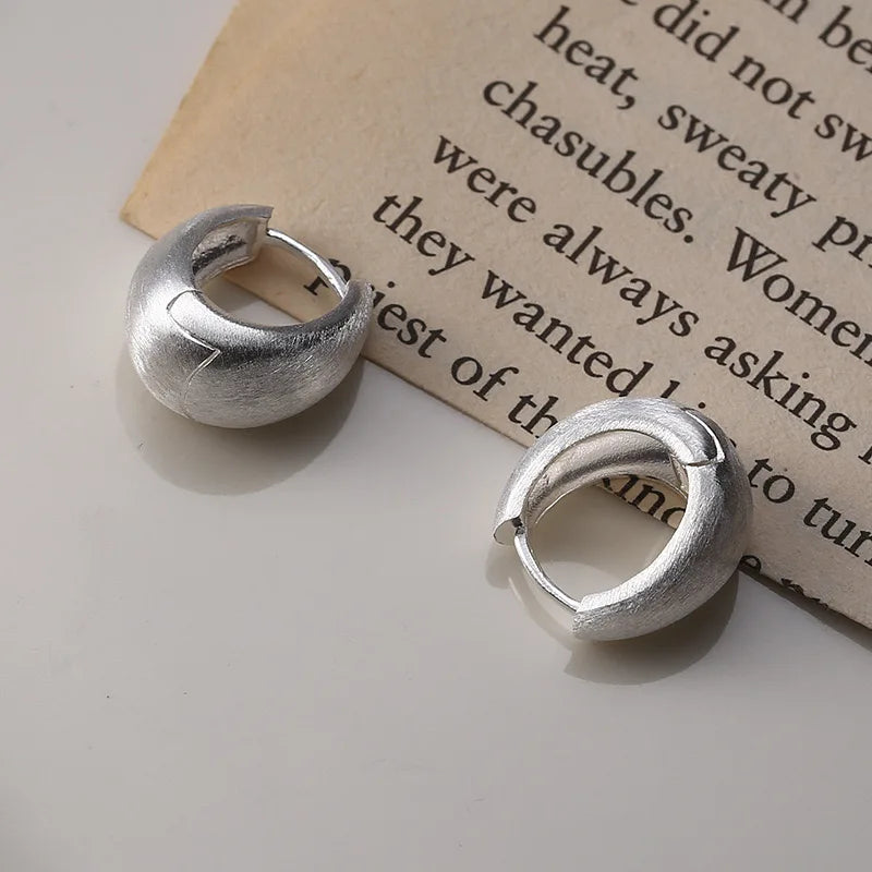 Ribbon Brushed Sterling Silver Hoops - Seller Favorite!