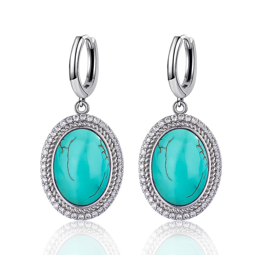 925 Sterling Silver Natural Moonstone Pendant & Earrings Set - Choose Your Stone