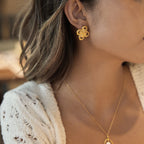 18K Gold Plated Stainless Steel Lucky Knot Stud Earrings