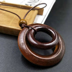 Selection of Retro Wooden Pendant Alloy Chain Necklace