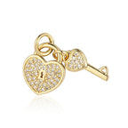 5-Piece Cubic Zirconia Copper Charms for Jewelry Making