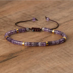 Adjustable Rope Bracelet with Natural Stone Beads - Large Selection