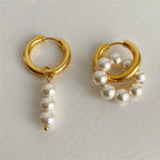 Choice of Asymmetric Zinc Alloy Earrings with Faux Pearls or CZ Stones