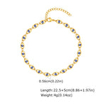 Gold-Plated Stainless-Steel Lucky Blue Evil Eye Anklet - Various Styles!!