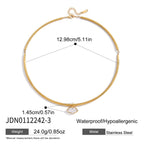 18K Gold PVD-Plated Stainless Steel Necklace – Geometric Zircon Pendant
