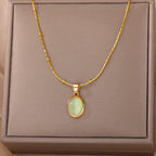 Good Fortune Green & White Jade Pendant Necklace
