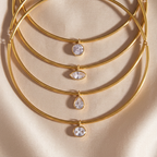 18K Gold PVD-Plated Stainless Steel Necklace – Geometric Zircon Pendant