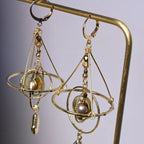 Creative Star Orbit Acrylic Bead Titanium Earrings Geometric