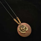 Selection of Retro Wooden Pendant Alloy Chain Necklace