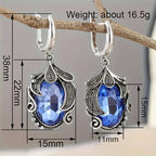 Blue Ocean Wave CZ Copper Alloy Drop Earrings