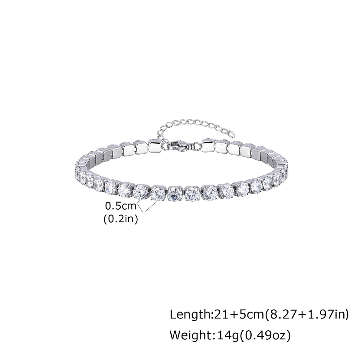 18K Gold Plated Stainless Steel Cubic Zirconia Tennis Anklet